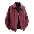 Men's Oversize Utility Coach Jacket with Zipper, Snap Placket, and Elastic Cuffs Fashion Glam