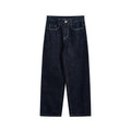 Women High-Waist Straight-Leg Raw-Denim Jeans with Relaxed Fit and Five-Pocket Design Fashion Glam