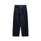 Women High-Waist Straight-Leg Raw-Denim Jeans with Relaxed Fit and Five-Pocket Design Fashion Glam