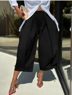 Women's culotte pants with wide leg and precise crease Fashion Glam