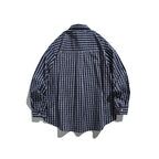 Men's Oversized Check Shirt with Full Button Placket, Chest Pocket, and Rounded Hem Fashion Glam