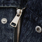 Women oversized cropped jeans jacket with wide collar Fashion Glam