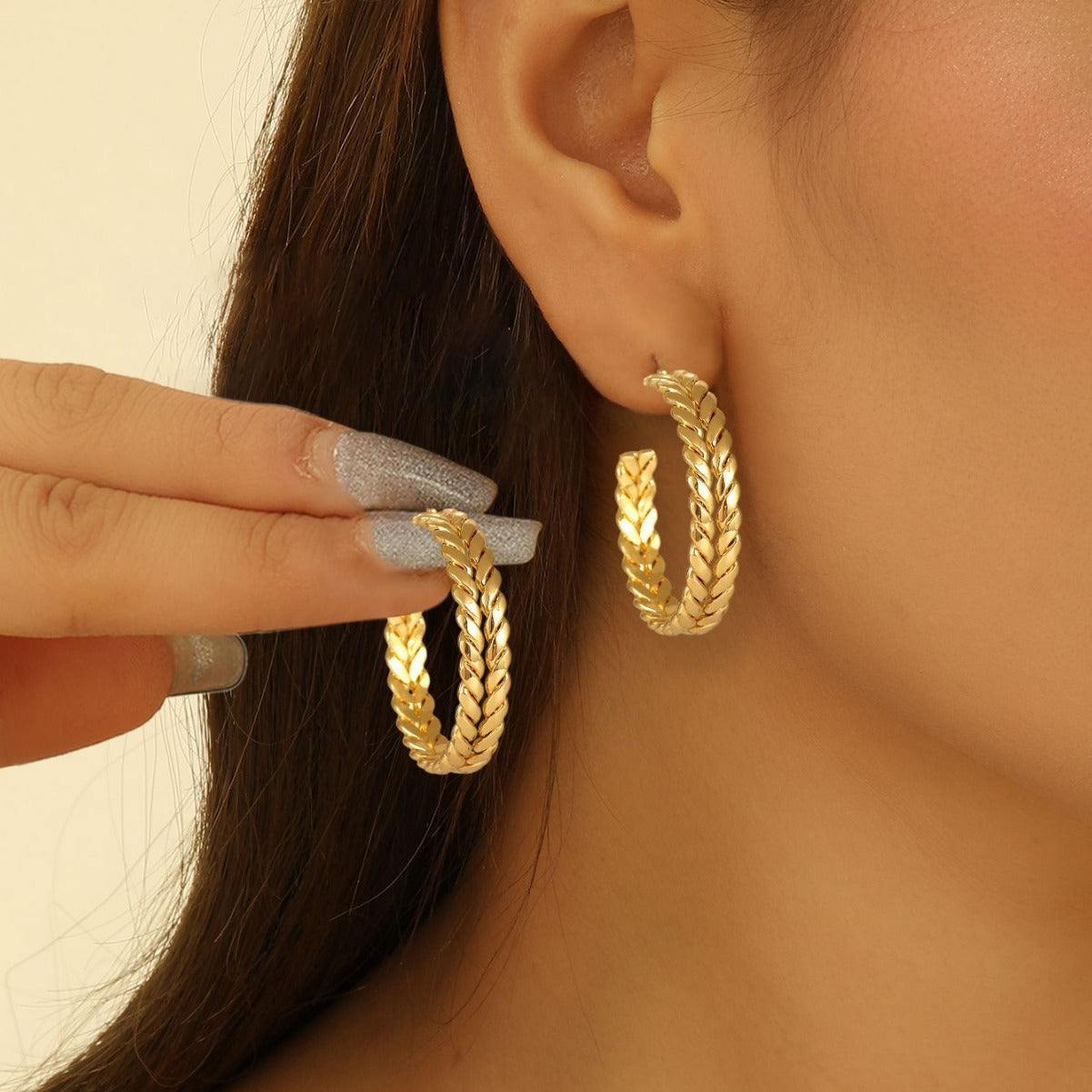 Women artistically designed hoops Fashion Glam