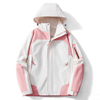 Men's technical softshell hooded jacket with contrast panels and zippered sleeve pocket Fashion Glam