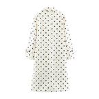 Women's midi coat in polka dot pattern with lapel collar and double-breasted button placket Fashion Glam