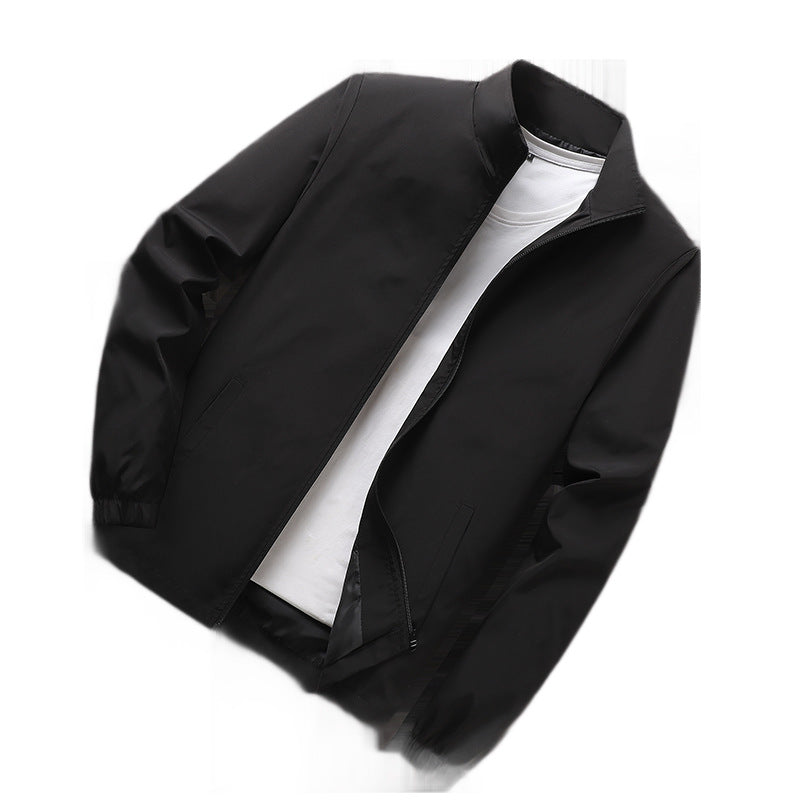 Men's Lightweight Windbreaker Transition Jacket with Stand-up Collar, Elastic Cuffs and Concealed Zipper Fashion Glam