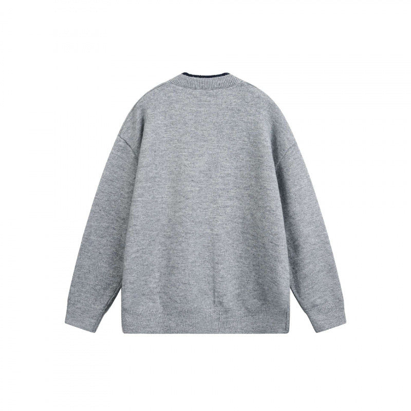 Unisex Chunky Knit Henley Sweater with Half Button Placket and Ribbed Neckline Fashion Glam