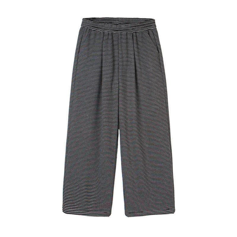 Women's culotte pants with wide leg, high waistband, and fine stripe pattern Fashion Glam