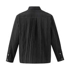Men's Lightweight Linen Blend Shirt with Fine Stripes and Kent Collar Fashion Glam
