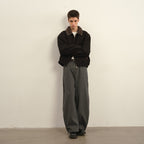 Men's bomber jacket with teddy collar, zipper, and elastic hem Fashion Glam