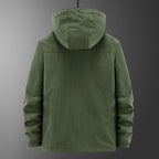 Men's Lightweight Outdoor Field Jacket with Hood, four patch pockets and concealed zipper Fashion Glam