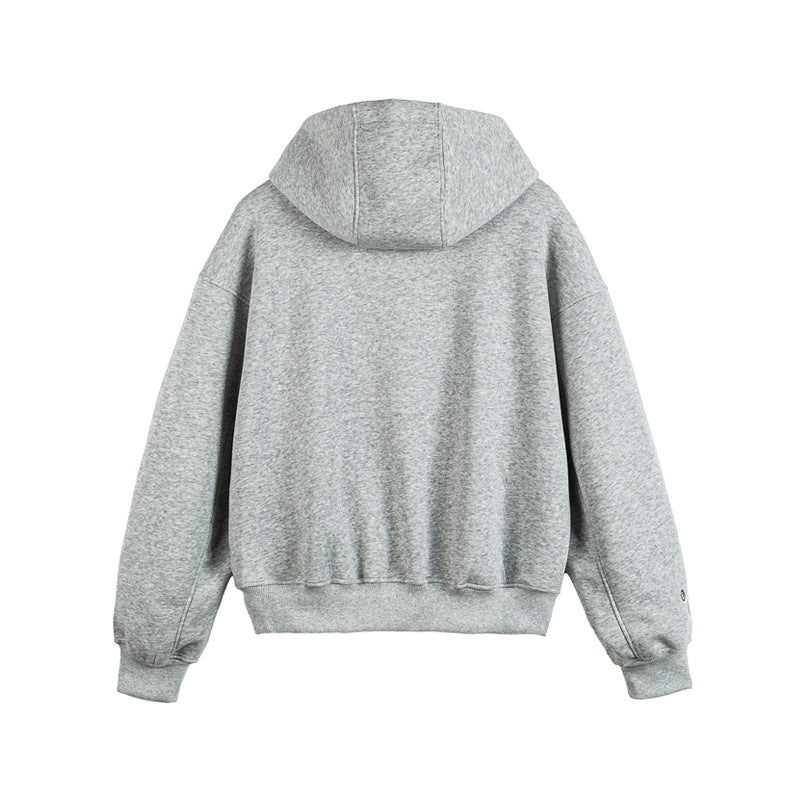 Unisex Oversize Hoodie Zip Jacket with Collegiate Patches Fashion Glam