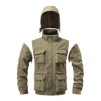 Men's multifunctional field jacket with hood, water-repellent shell, and organizer pockets Fashion Glam