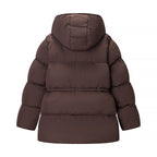 Ladies Quilted Hooded Down Jacket with Waist Adjustment and Wide Oversize Cut Fashion Glam