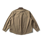 Men's oversized shirt in relaxed fit with contrast collar and patch chest pocket Fashion Glam