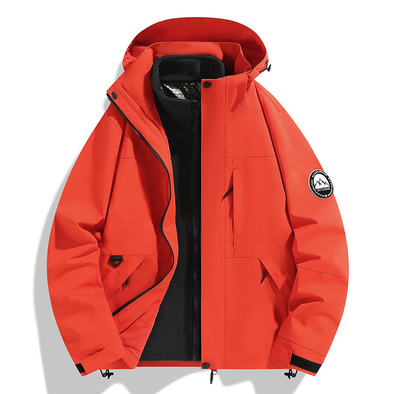 Women's two-layer softshell outdoor jacket with removable fleece inner jacket and hood Fashion Glam