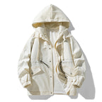 Men's utility field jacket with contrasting hood, adjustable hem and large patch pockets Fashion Glam