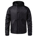 Men's Water-Repellent Hooded Jacket in Utility Style with Snap Button Placket and Flap Pockets Fashion Glam