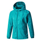Women Lightweight Technical Hooded Jacket Water-Repellent with Full Zip and Elastic Cuffs Fashion Glam