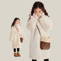 Ladies Cozy Faux Fur Coat with High Stand-Up Collar and Straight Cut Fashion Glam