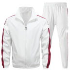 Men's sporty tracksuit set with zip jacket, jogging pants, and reflective inserts Fashion Glam