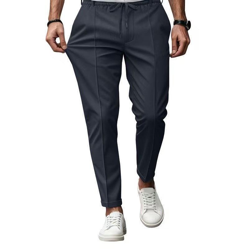 Men's elegant casual pants with elastic waistband and side pockets Fashion Glam