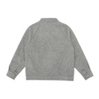 [Unisex] Boxy Wool Blend Zip Jacket in Overshirt Style with Short Stand-Up Collar Fashion Glam
