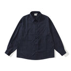 Unisex Oversized Striped Shirt in Relaxed Fit with Chest Pocket Fashion Glam