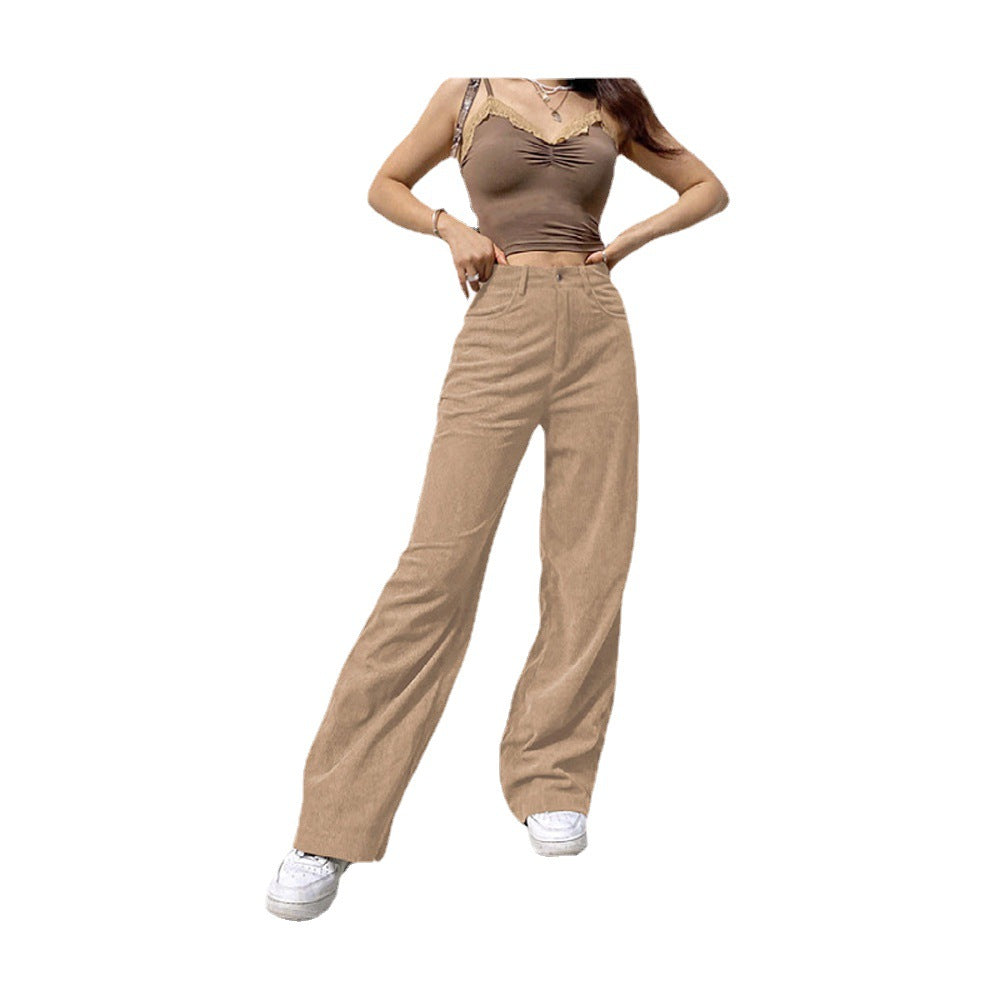 Women's high-waisted wide waistband pants in retro style Fashion Glam