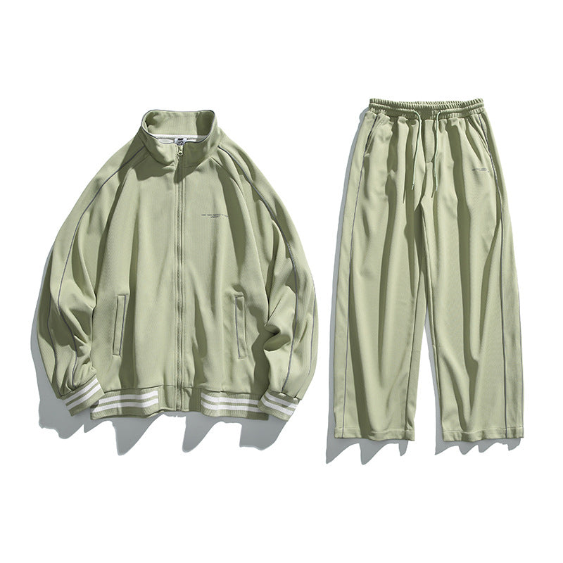 Unisex Sportive Track Jacket in oversized cut with stand-up collar, contrast piping and ribbed cuffs Fashion Glam