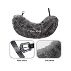 Women's Short Shoulder Cape made of high-quality faux fur with decorative buckle Fashion Glam