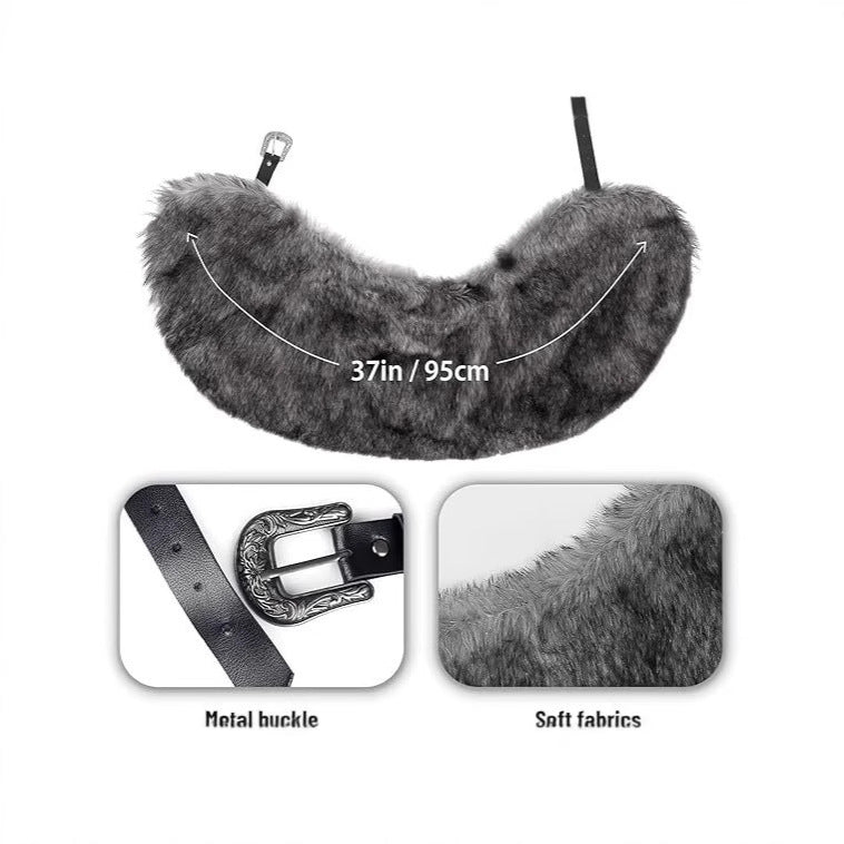 Women's Short Shoulder Cape made of high-quality faux fur with decorative buckle Fashion Glam
