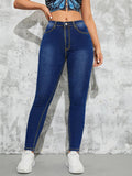 Women's High-Waisted Stretch Skinny Jeggings in Realistic Jeans Look with Figure-Flattering Waistband Fashion Glam