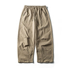 Unisex Wide Cropped Pants with Drawstring, Elastic Waistband and Distinctive Seam Panels Fashion Glam