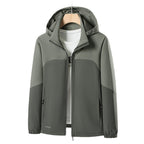 Men's Lightweight Softshell Windbreaker with Hood, Water-Repellent Membrane and Zipper Pockets Fashion Glam