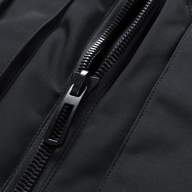 Men's Insulated Outdoor Vest with High Standing Collar, Multifunctional Pockets and Distinctive Webbing Fashion Glam