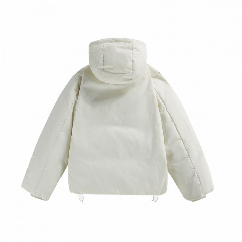 Unisex Short Padded Hooded Transition Jacket in Boxy Cut with High Stand Collar Fashion Glam