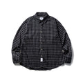 Unisex Oversize Check Flannel Shirt with Shirt Collar, Button Front and Rounded Hem Fashion Glam