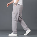 Men's Lightweight Cotton Utility Cargo Pants with Elastic Waistband and Straight Leg Fashion Glam