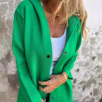 Women's Hoodie Coat with Snap Buttons and Oversized Silhouette Fashion Glam