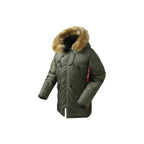 Men's longer thermal parka with hood and detachable faux fur trim Fashion Glam