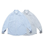 Unisex Oversize shirt with fine pinstripe, button-down collar and chest pocket Fashion Glam