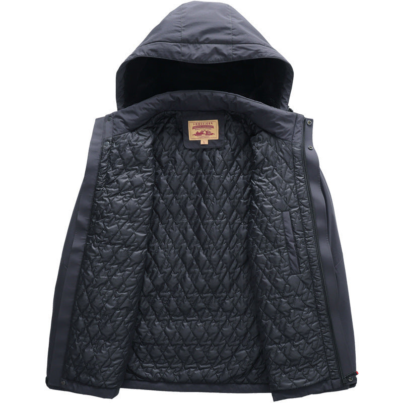 Men's water-repellent padded thermal jacket with adjustable hood and windproof membrane Fashion Glam
