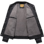 Men's denim jacket with patch pockets and worn effects Fashion Glam