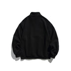 Unisex Oversize-Halfzip-Sweatshirt with Stand-up Collar, Kangaroo Pocket and Logo Print Fashion Glam
