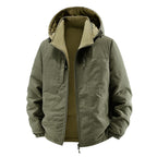 Men's thermo field jacket with fleece lining, hood and front pockets Fashion Glam