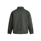 Men's Oversized Canvas Jacket with Shirt Collar, Raglan Seams and Full-length Zipper Fashion Glam