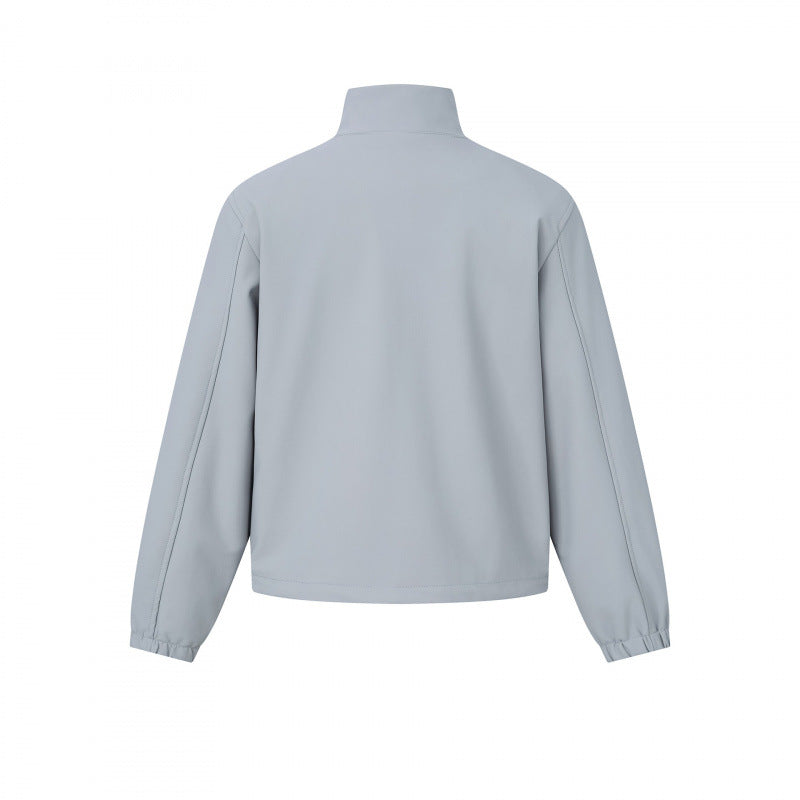 Unisex Lightweight technical short jacket with stand-up collar, concealed zipper and elastic cuffs Fashion Glam