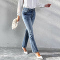 Women's slim bootcut jeans with a slight flare and sculpting stretch waistband Fashion Glam