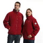 Men's fleece outdoor jacket with stand-up collar, full-length zipper, and elastic cuffs Fashion Glam